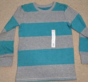 NEW Youth long sleeve striped sweater - boys size 7 - jumping beans - gray blue